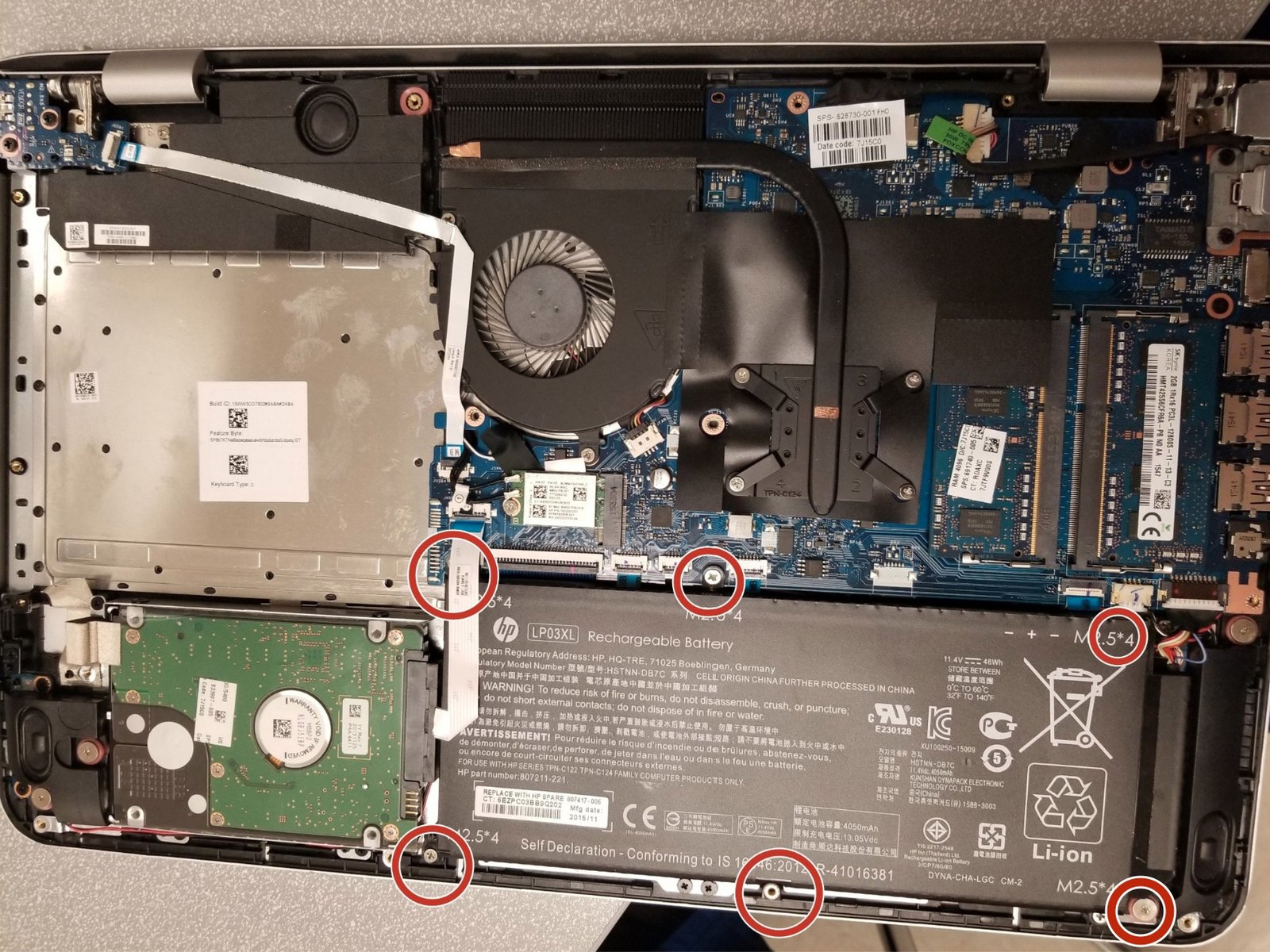 Internal Photo of HP ENVY 15-AE 15-AH M6-AE M6-P TPN-C122 LCD Rear Top Lid Back Cover A case silver (HP Envy m6-p)